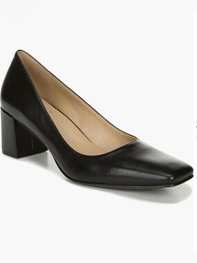Naturalizer Karina Pumps 10.5M Black Leather Square Toe Block Heel Comfort